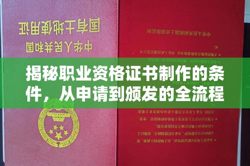 静宁揭秘职业资格证书制作的条件，从申请到颁发的全流程解析